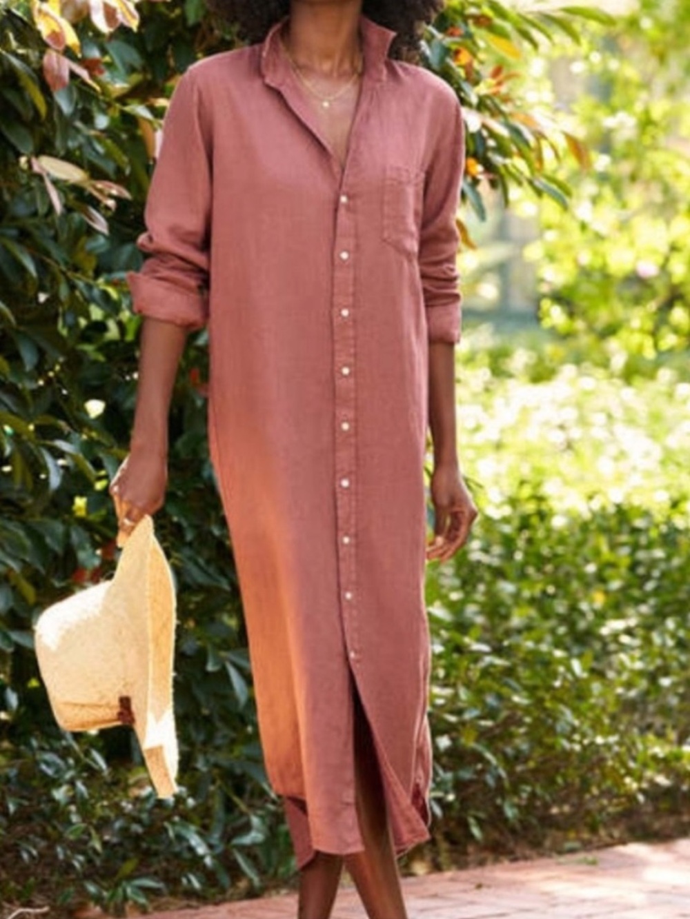 Grayson by Frank & Eileen The Hero Midi Linen Button-Down Shirt Dress